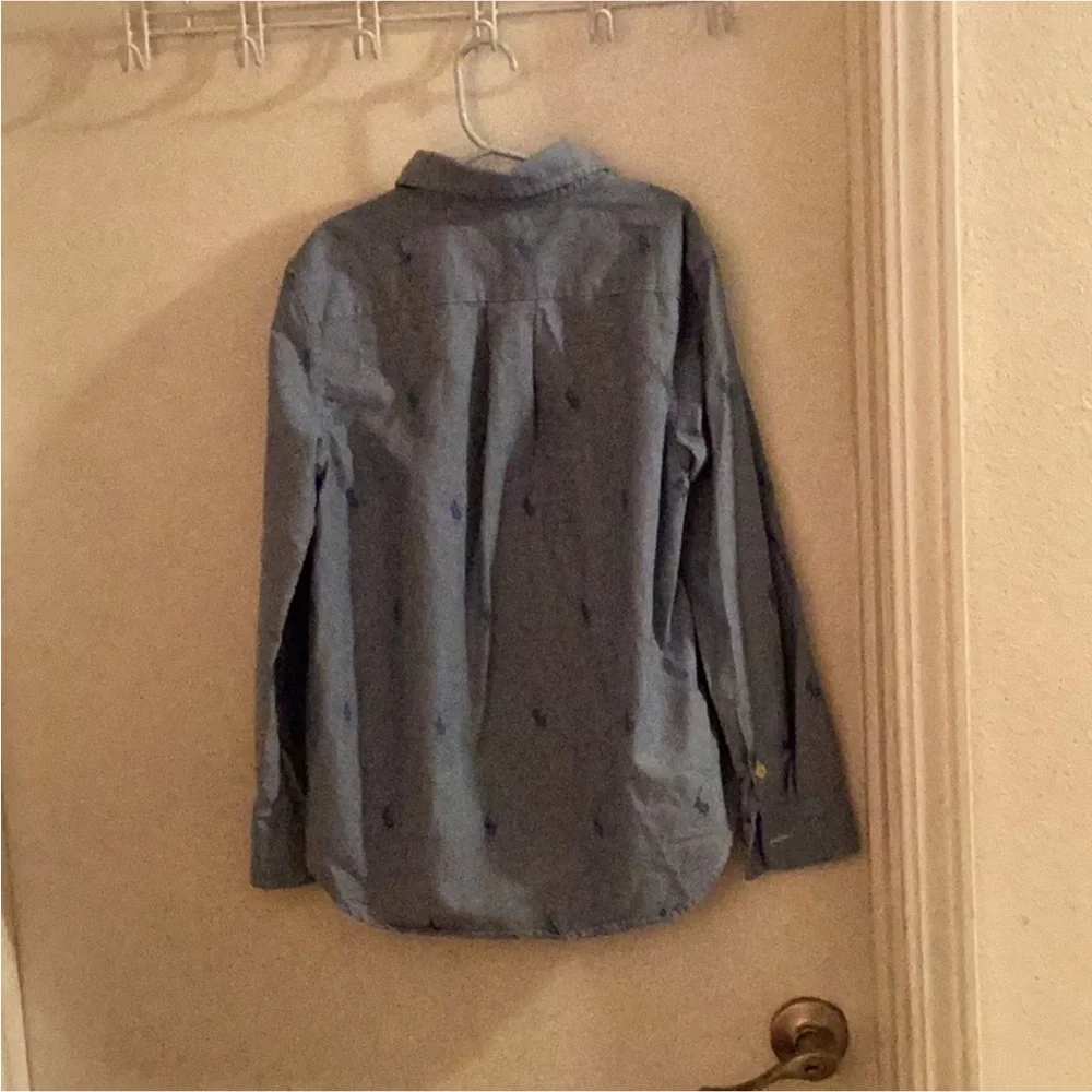 Ralph Lauren Blue Emblem Button Down Shirt Medium (10-12) Boys